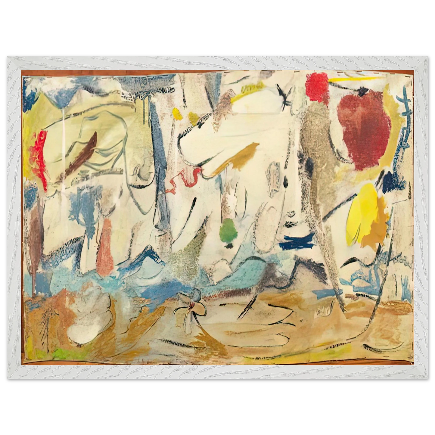 Helen Frankenthaler - Cloudscape, 1951- Wall Art - 21x29.7 cm / 8x12" - Premium Wooden Framed Poster With Fine Art Paper - Black frame