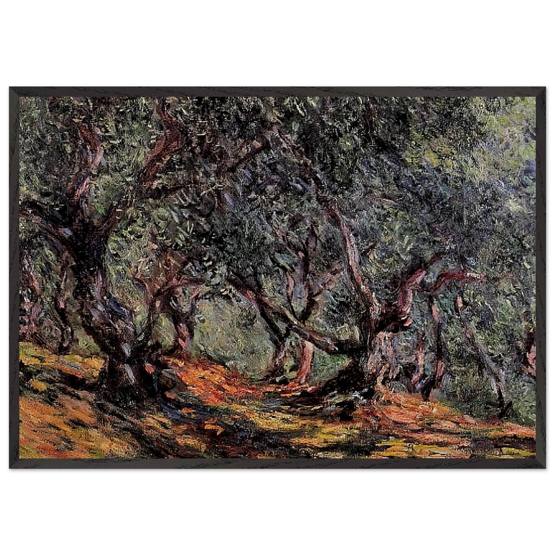 Olive Trees in Bordigher - claude monet Framed Art Print – Black Wooden Frame - Default Title - -Framed Art Print