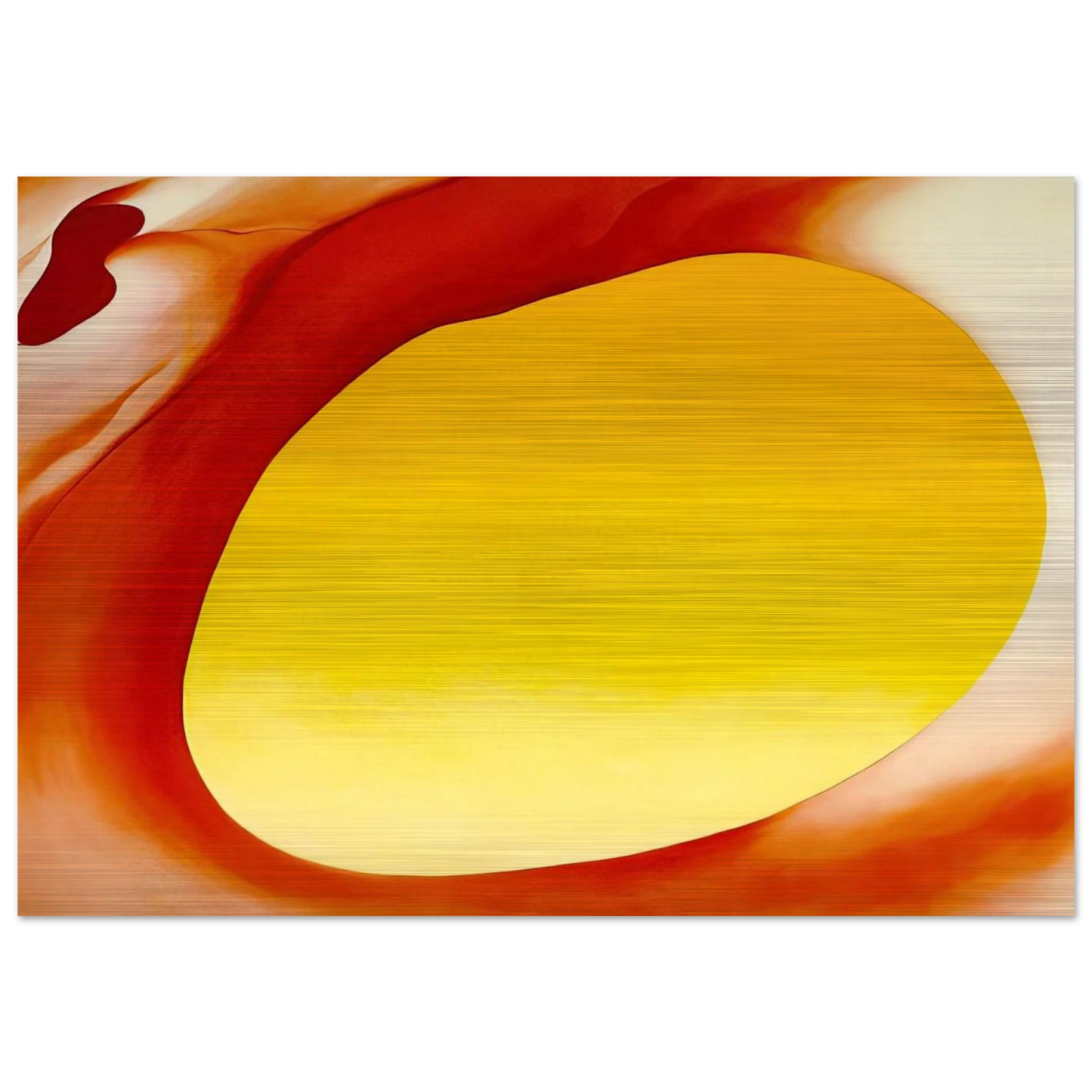 Pelvis Series - Red with Yellow - Georgia O'Keeffe Brushed Aluminum Print - 70x100 cm / 28x40 inches | Georgia O'Keeffe Aluminum Print | Georgia O'Keeffe Prints
