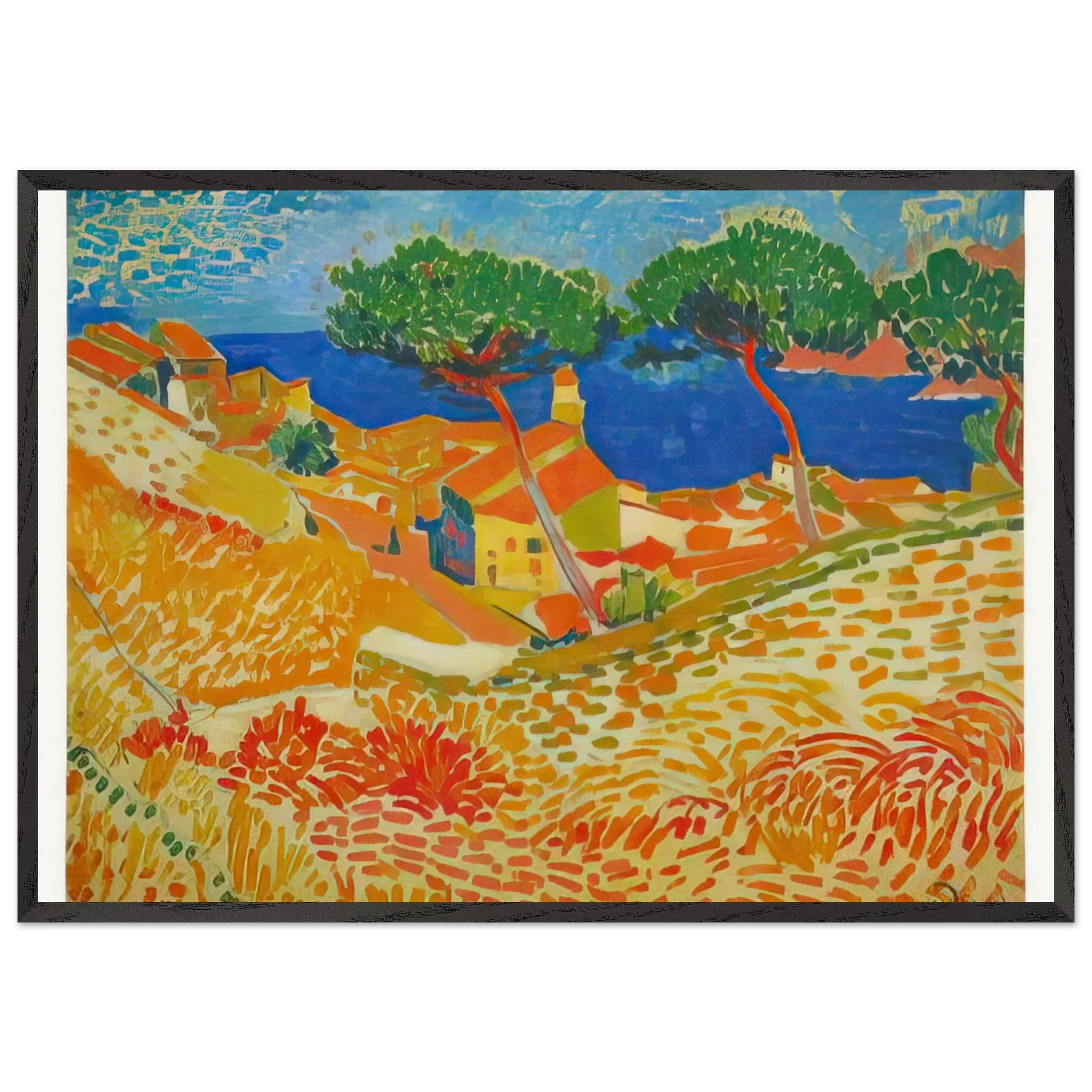 VIEW OF COLLIOURE 1905 - Andre Derain Framed Art Print – Black Wooden Frame - Default Title - -Framed Art Print