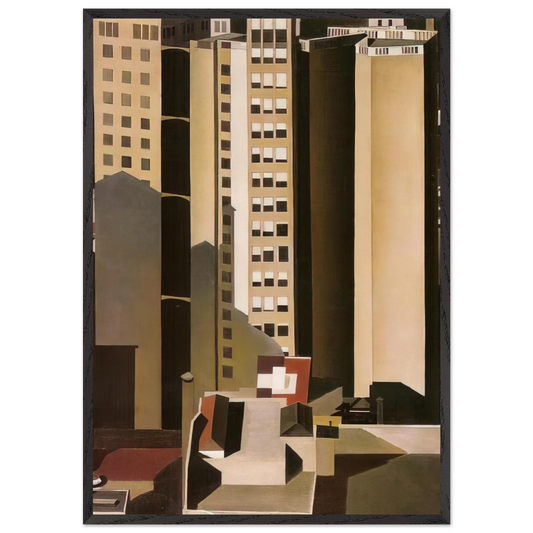 Skyscrapers - 1922 - Charles Sheeler Framed Art Print – Black Wooden Frame - Default Title - -Framed Art Print