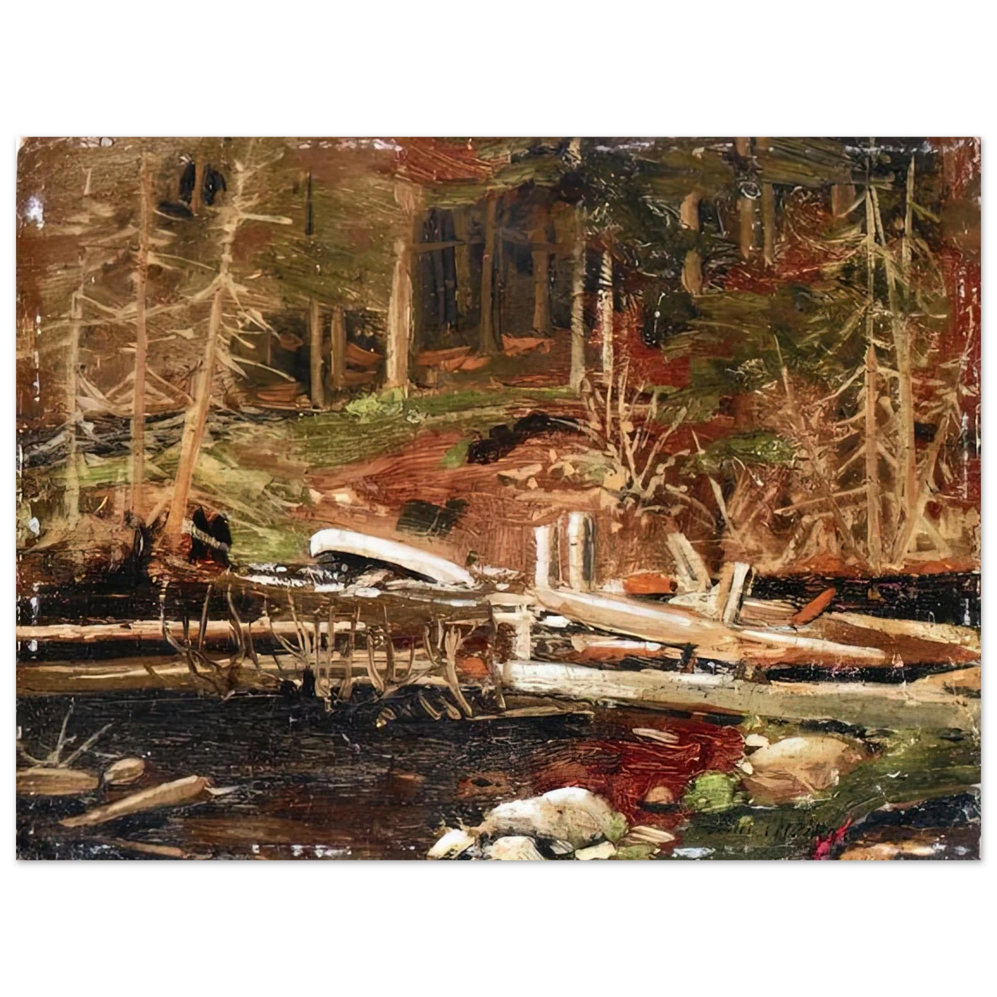 Tom Thomson - OLD LUMBER DAM ALGONQUIN PARK 1912 Fine Art Poster - Default Title