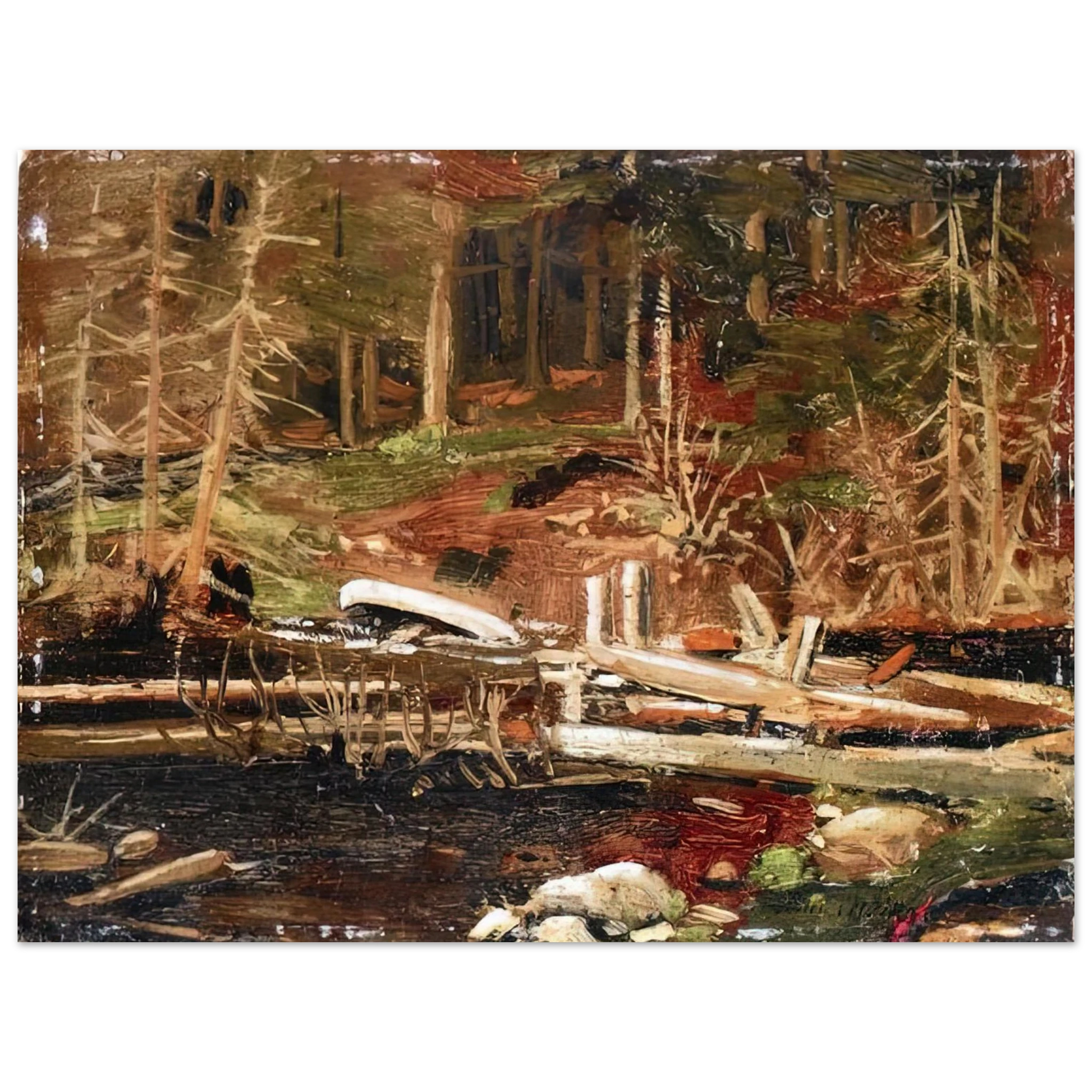 Tom Thomson - OLD LUMBER DAM ALGONQUIN PARK 1912 Fine Art Poster - Default Title