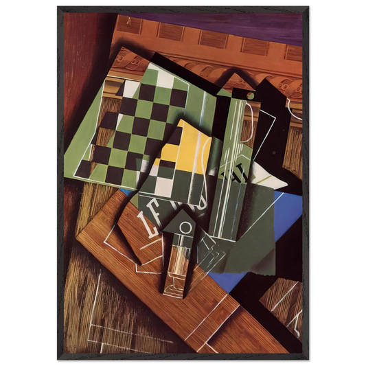 THE CHECKERBOARD 1915 - Juan Gris Framed Art Print – Black Wooden Frame - Default Title - -Framed Art Print