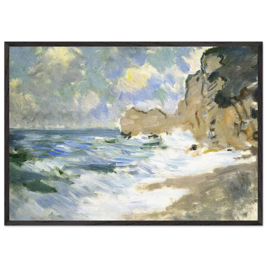 Receding Waves - claude monet Framed Art Print – Black Wooden Frame - Default Title - -Framed Art Print