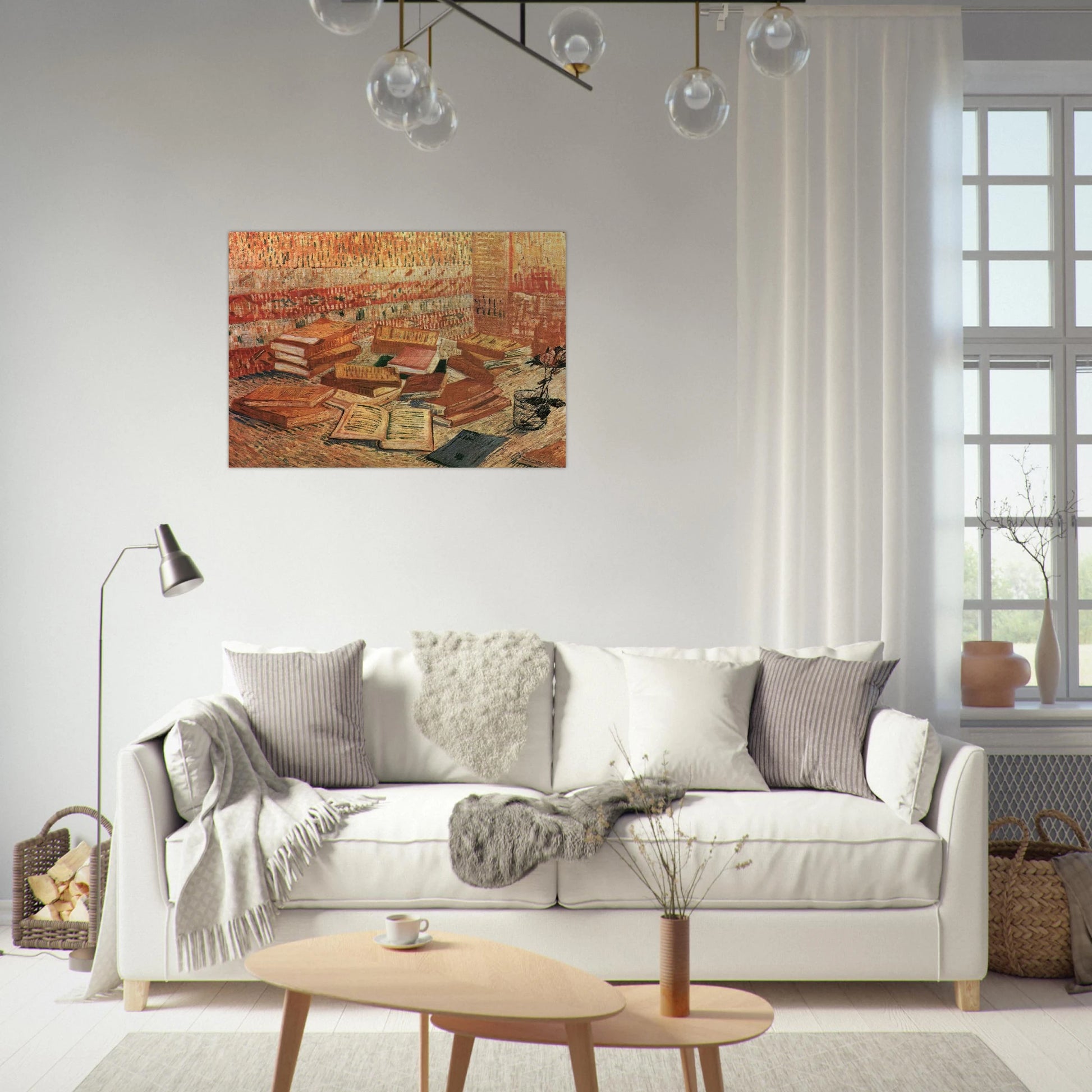 Still Life - French Novels and Rose - Vincent van Gogh Brushed Aluminum Print - 70x100 cm / 28x40 inches | Vincent van Gogh Aluminum Print | Vincent van Gogh Prints