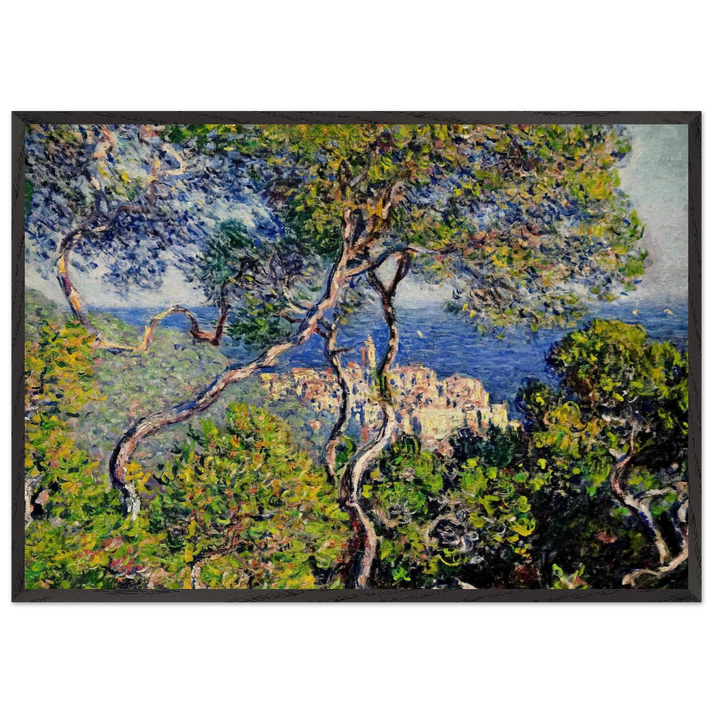 Bordighera - claude monet 70x100 cm / 28x40 inches Framed Art Print – Black Wooden Frame