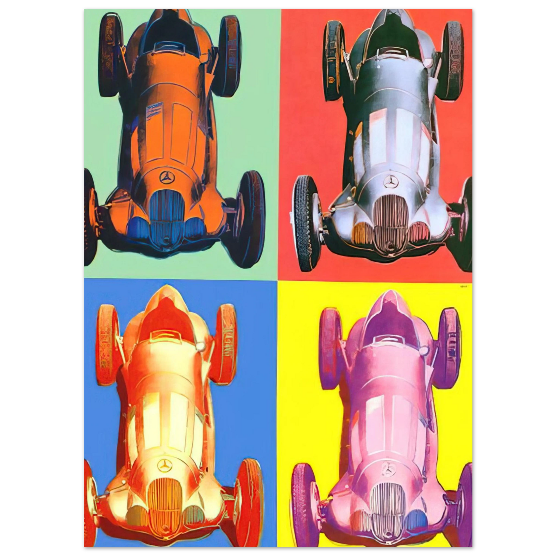 Andy Warhol - Benz Racing Car Fine Art Poster - 75x100 cm / 30x40 inches