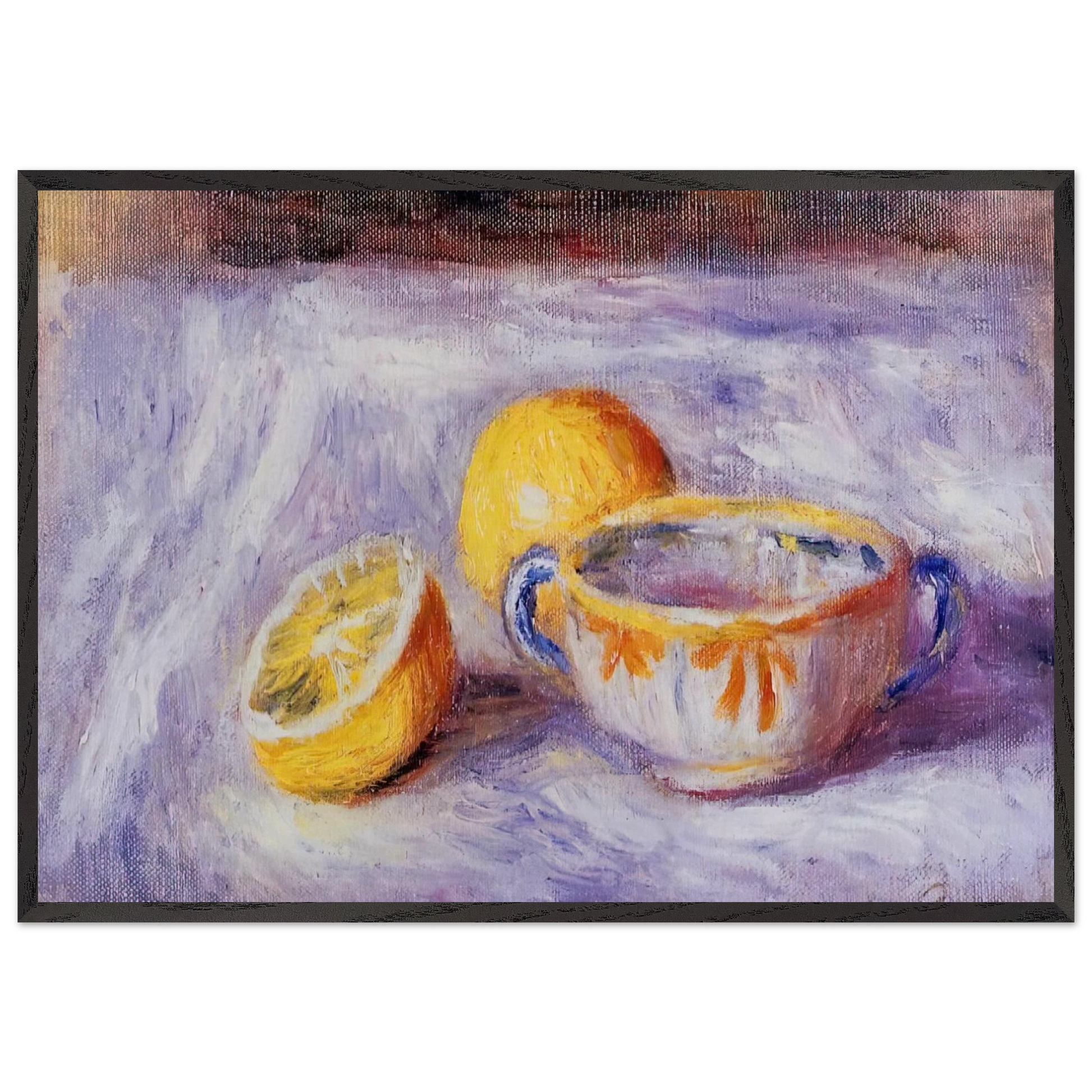 Still life with lemons N2 - Pierre-Auguste Renoir Framed Art Print – Black Wooden Frame - Default Title - -Framed Art Print