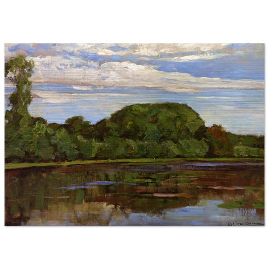 Geinrust Farm with Isolated Tree - Piet Mondrian Brushed Aluminum Print - 70x100 cm / 28x40 inches | Piet Mondrian Aluminum Print | Piet Mondrian Prints