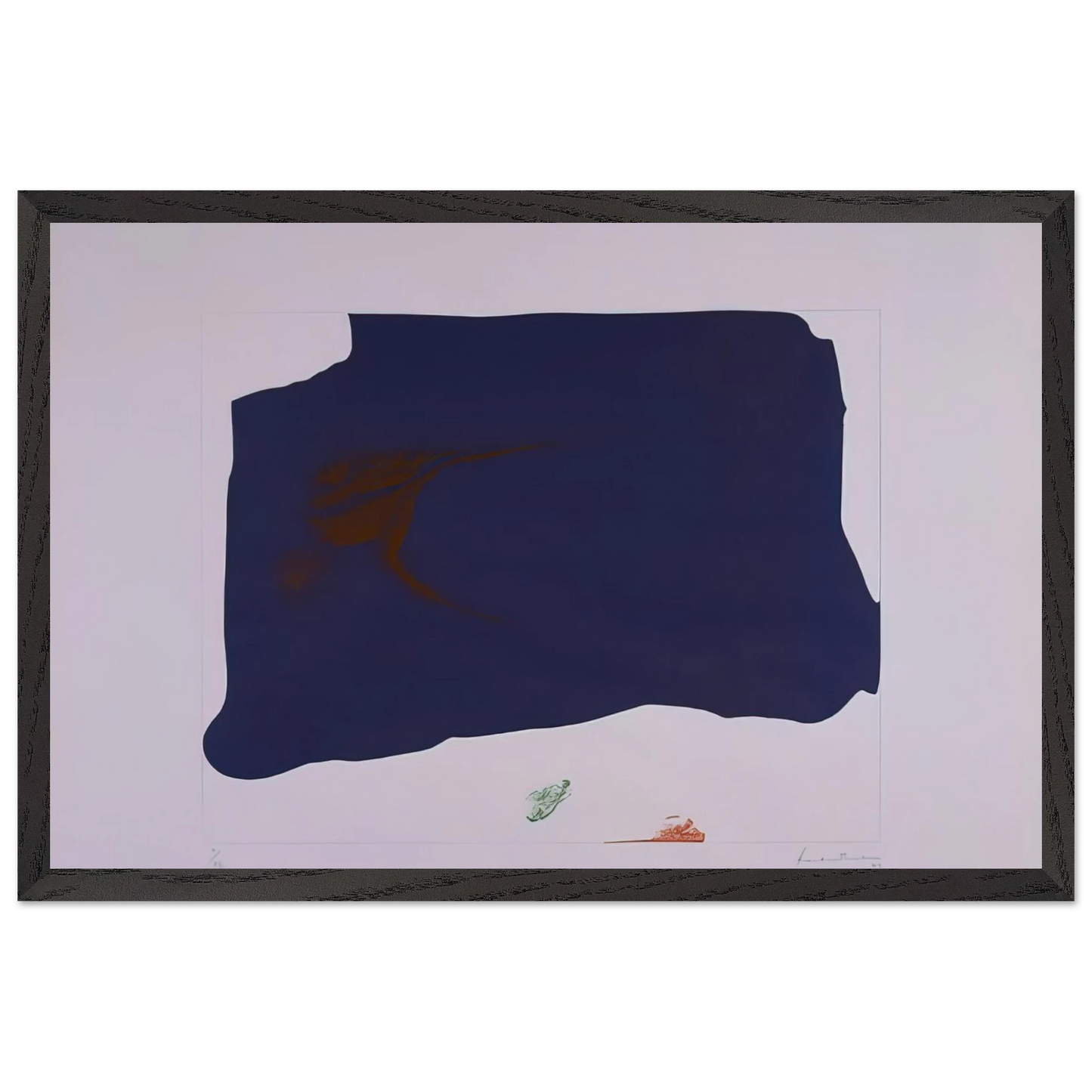 Helen Frankenthaler - Variation II on Mauve Corner - 1969 Wall art - 70x70 cm / 28x28 inches - Premium Wooden Framed Poster With Fine Art Paper - Black frame