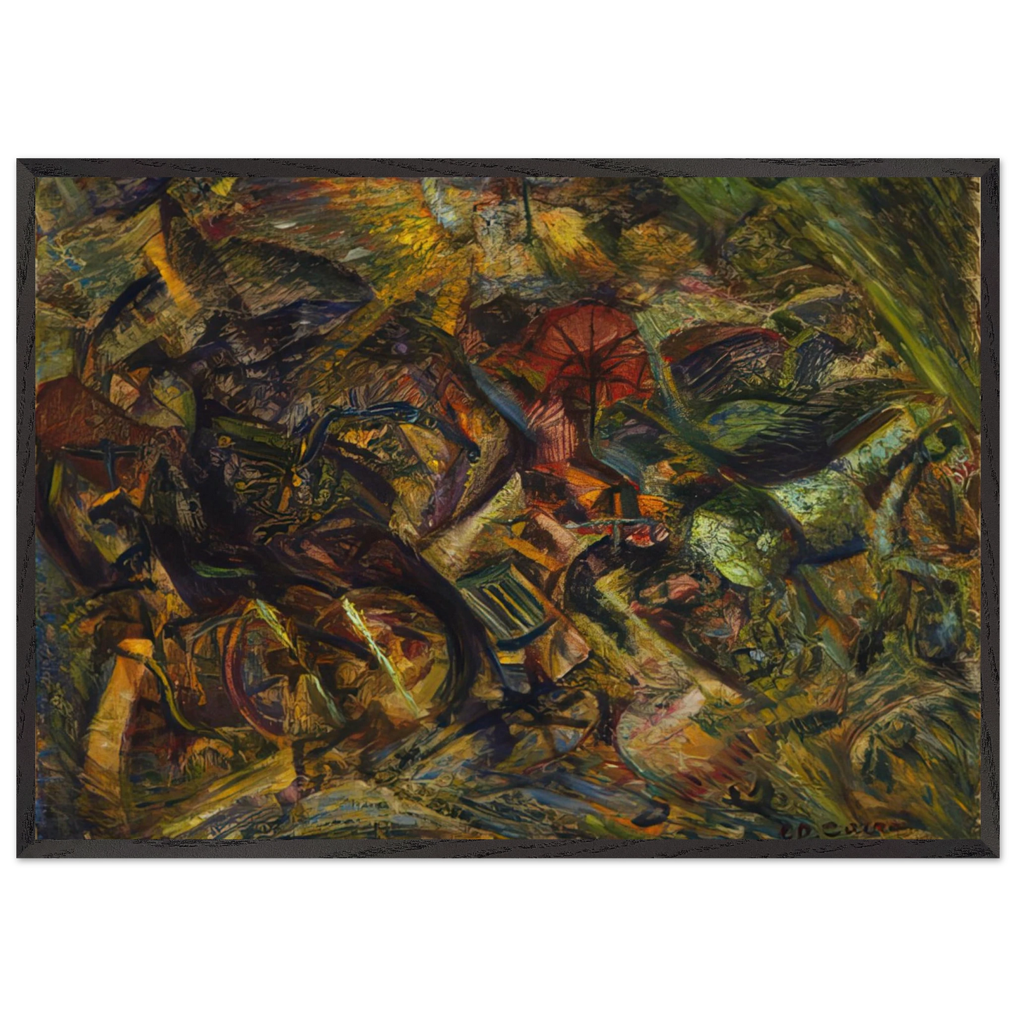 JOLTS OF A CAB 1911 - Carlo Carra Framed Art Print – Black Wooden Frame - Default Title - -Framed Art Print