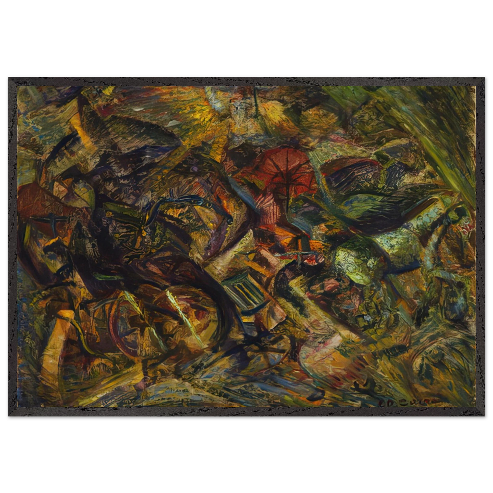 JOLTS OF A CAB 1911 - Carlo Carra Framed Art Print – Black Wooden Frame - Default Title - -Framed Art Print