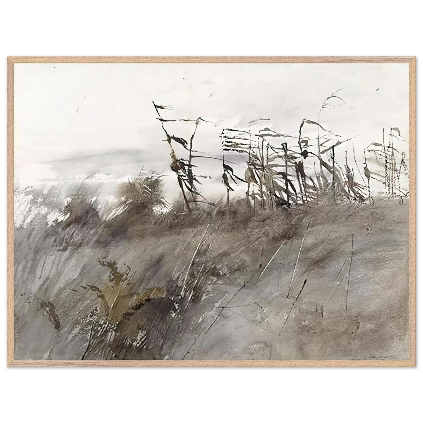 Andrew Wyeth - NOVEMBER FIRST 1950 Wall Art - 60x80 cm / 24x32 inches - Premium Wooden Framed Poster With Fine Art Paper - White frame