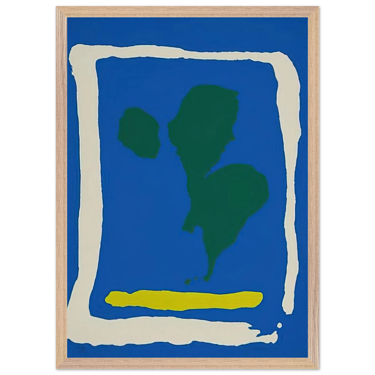 Helen Frankenthaler - Air Frame - 1965 Wall art - 20x25 cm / 8x10 inches - Premium Wooden Framed Poster With Fine Art Paper - Wood frame