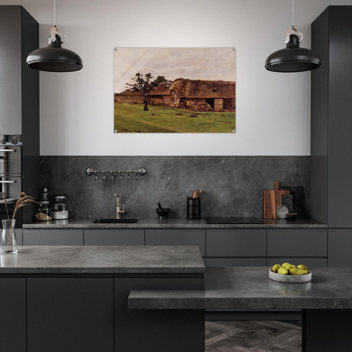 Farm near Honfleur - claude monet Acrylic Print - 70x100 cm / 28x40″ inches