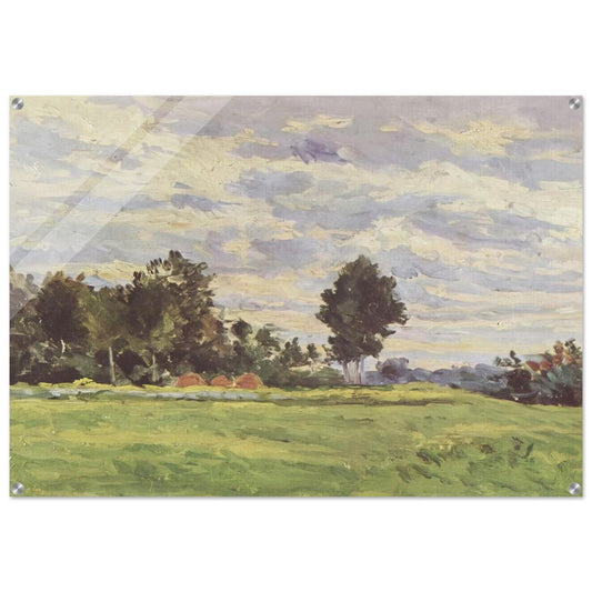 Landscape in the Ile de France - Paul Cézanne Acrylic Print - 70x100 cm / 28x40″ inches | Paul Cézanne Wall Art | Paul Cézanne Prints