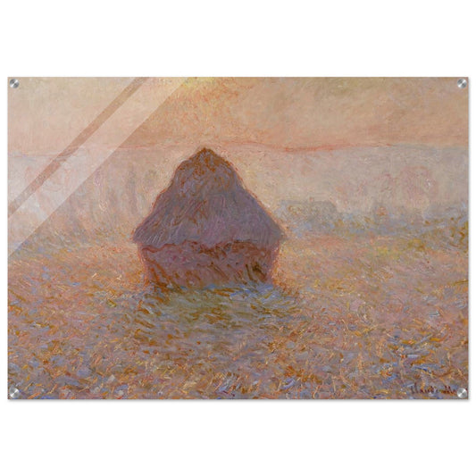 Grainstack, Sun in the Mist - claude monet Acrylic Print - 70x100 cm / 28x40″ inches | claude monet Wall Art | claude monet Prints