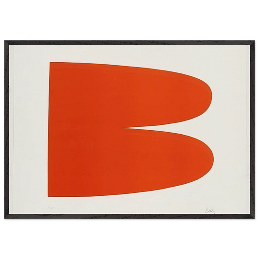 Red-Orange from the Suite of Twenty-Seven Color Lithographs - Ellsworth Kelly Framed Art Print – Black Wooden Frame - Default Title - -Framed Art Print