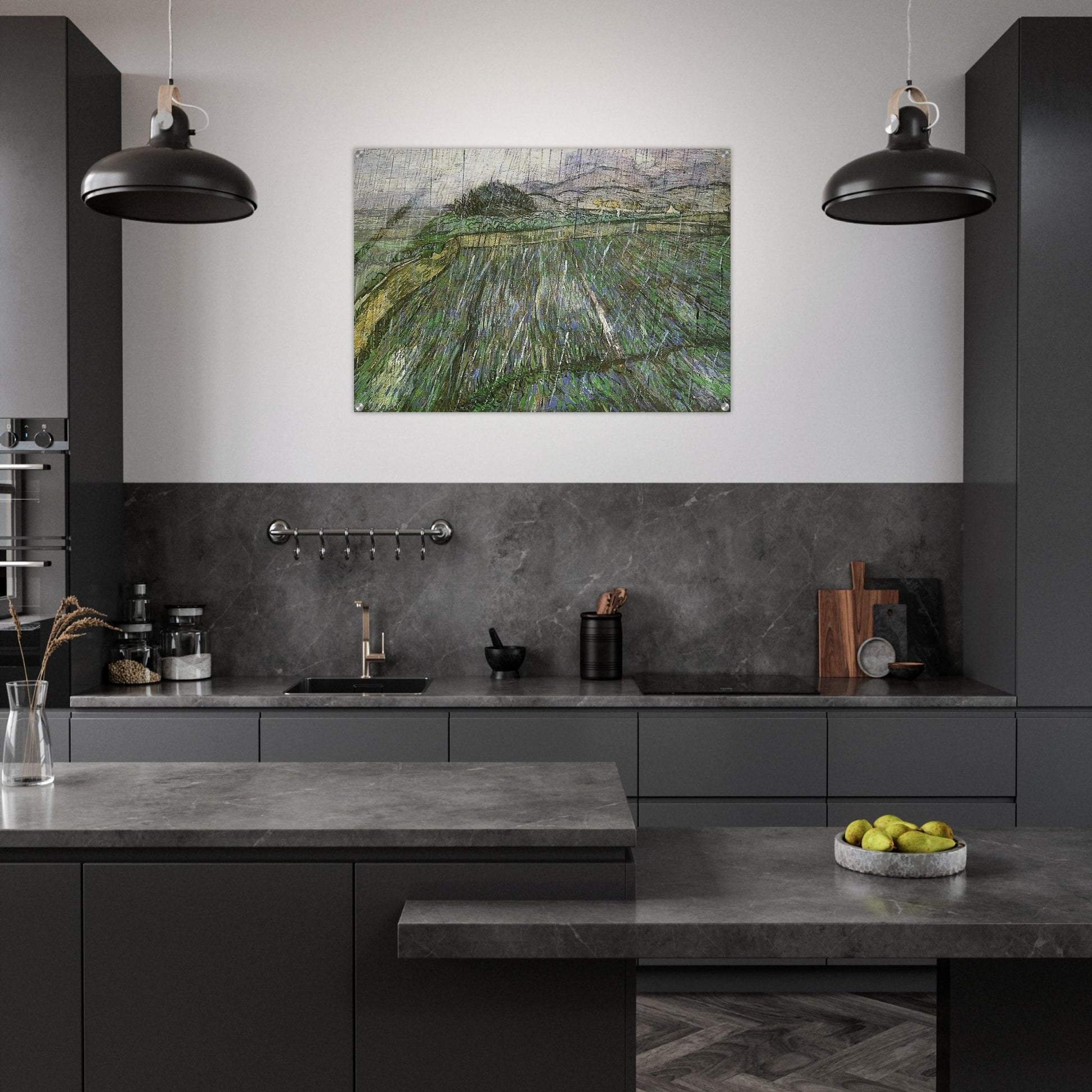 Wheat Field in Rain - Vincent van Gogh Acrylic Print - 70x100 cm / 28x40″ inches | Vincent van Gogh Wall Art | Vincent van Gogh Prints
