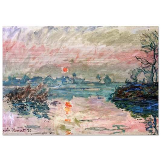 Sunset at Lavacourt - claude monet Brushed Aluminum Print - 70x100 cm / 28x40 inches | claude monet Aluminum Print | claude monet Prints