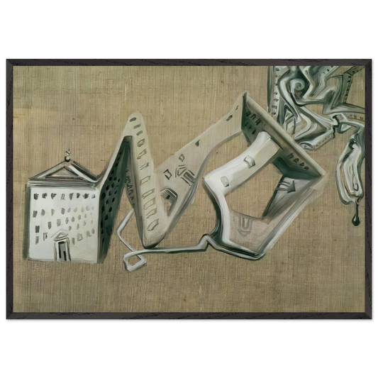 ARCHITECTURAL CONTORTION OF EL ESCORIAL - Salvador Dali Framed Art Print – Black Wooden Frame - Default Title - -Framed Art Print