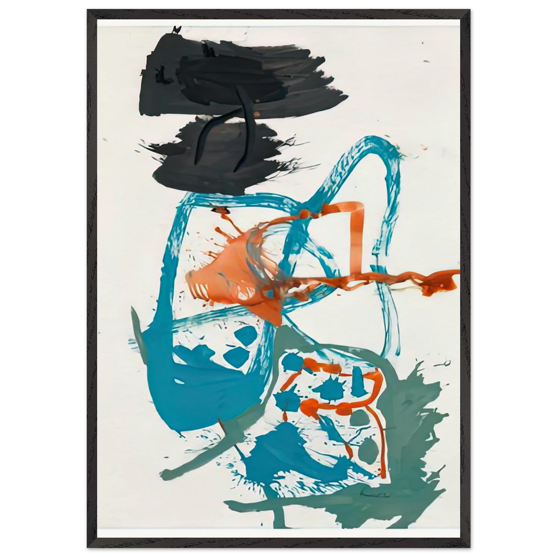 Winter Figure with Black Overhead 1959- - Helen Frankenthaler Framed Art Print – Black Wooden Frame - Default Title - -Framed Art Print