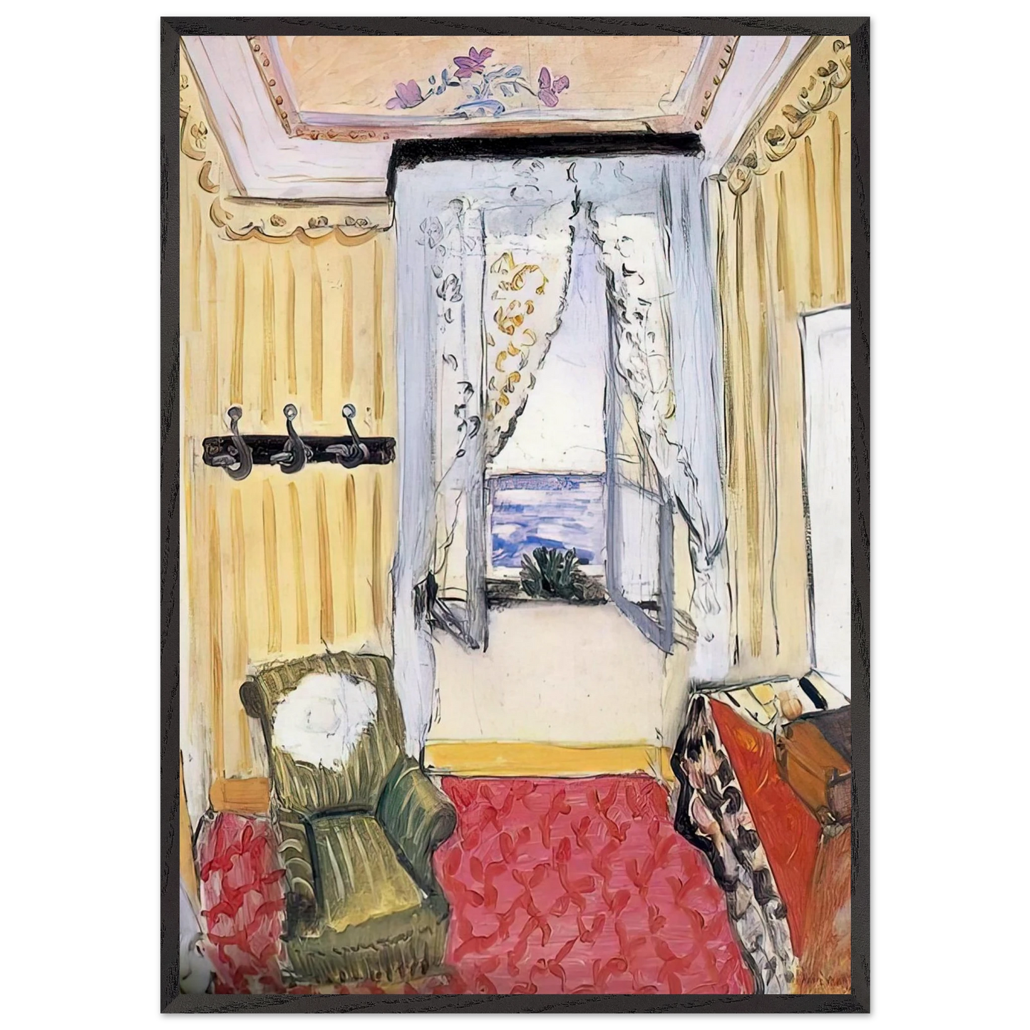 MY ROOM AT THE BEAU RIVAGE 1918 - Henri Matisse Framed Art Print – Black Wooden Frame - Default Title - -Framed Art Print