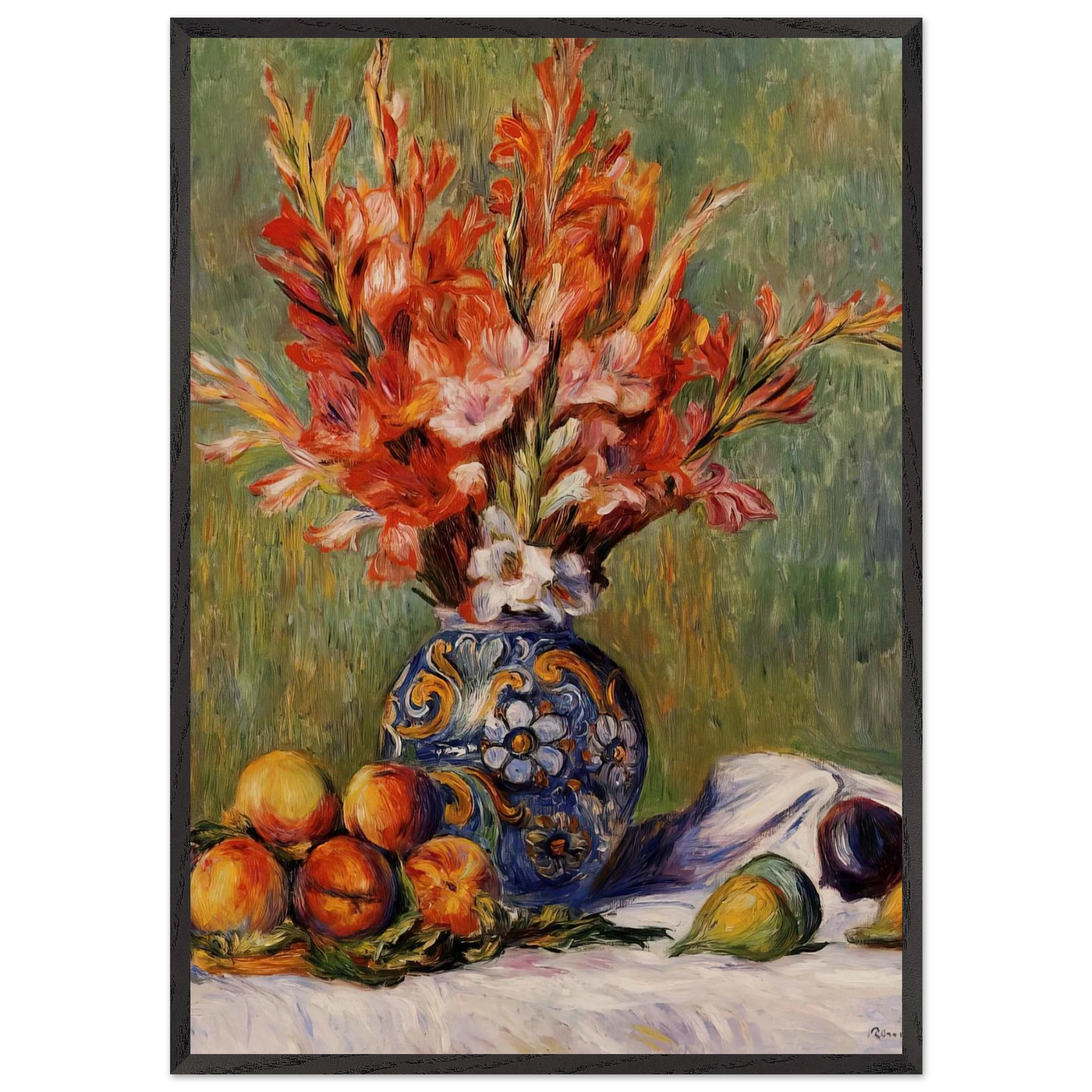 Flowers and Fruit N3 - Pierre-Auguste Renoir Framed Art Print – Black Wooden Frame - Default Title - -Framed Art Print