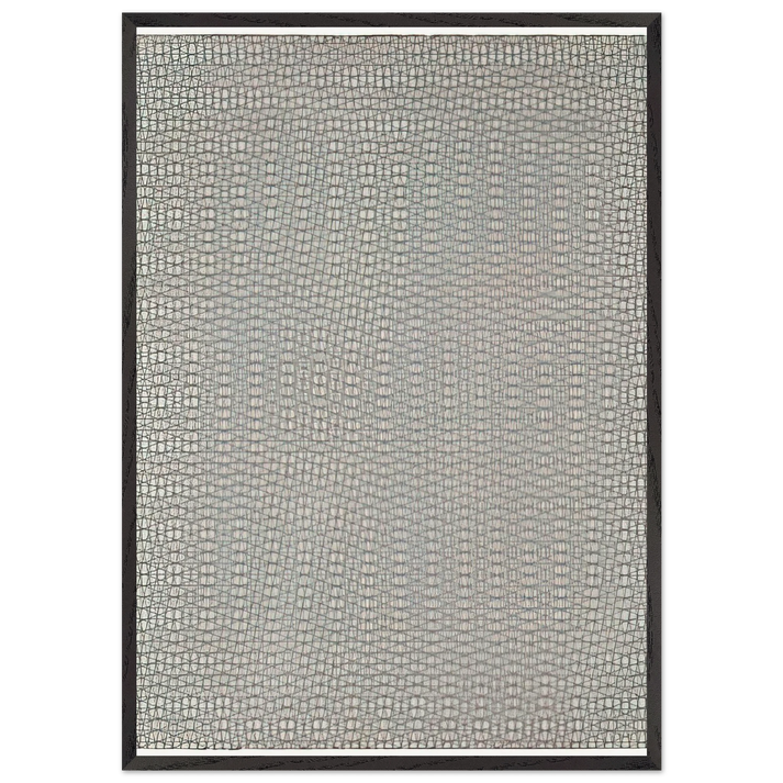 Wall art3 grillages superposes 0 15 -15 - 1959 - Francois Morellet 70x100 cm / 28x40 inches Framed Art Print – Black Wooden Frame