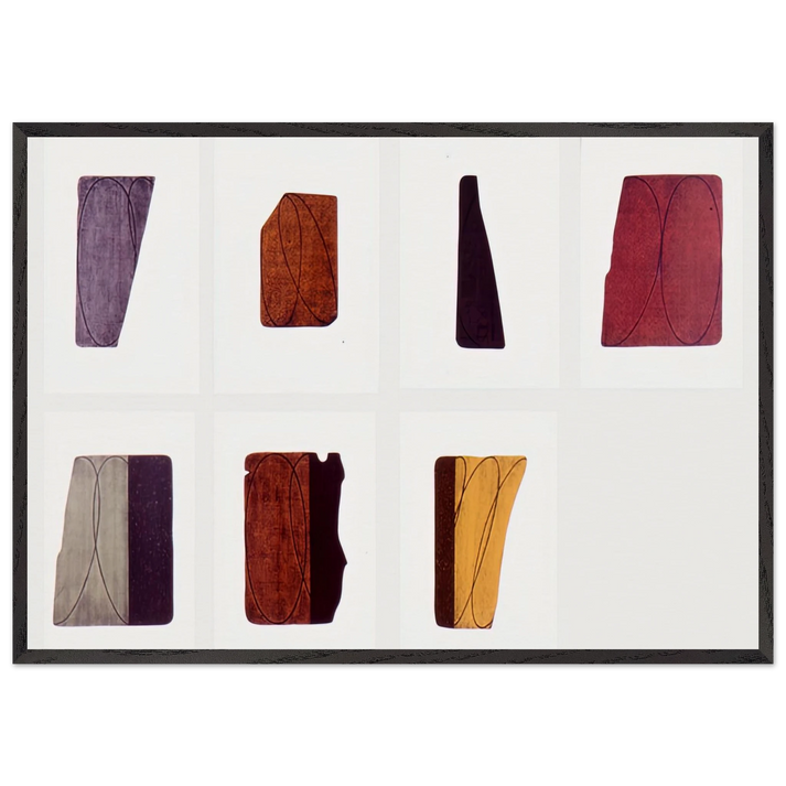 FRAGMENTS I VII 1998 - Robert Mangold 70x100 cm / 28x40 inches Framed Art Print – Black Wooden Frame