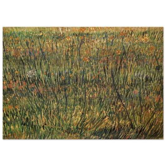Pasture in Bloom - Vincent van Gogh Brushed Aluminum Print - 70x100 cm / 28x40 inches | Vincent van Gogh Aluminum Print | Vincent van Gogh Prints