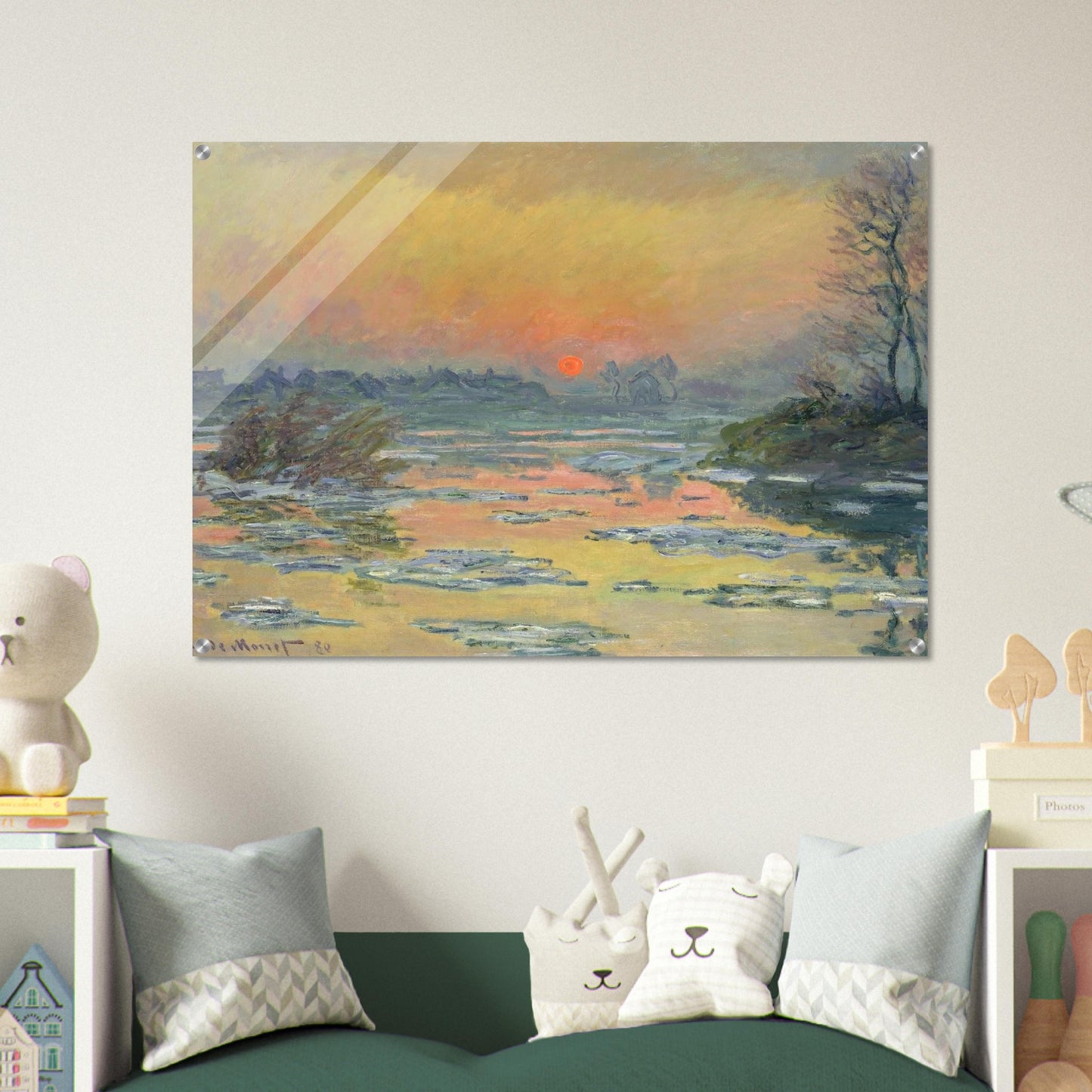 Sunset on the Seine in Winter - claude monet Acrylic Print - 70x100 cm / 28x40″ inches | claude monet Wall Art | claude monet Prints