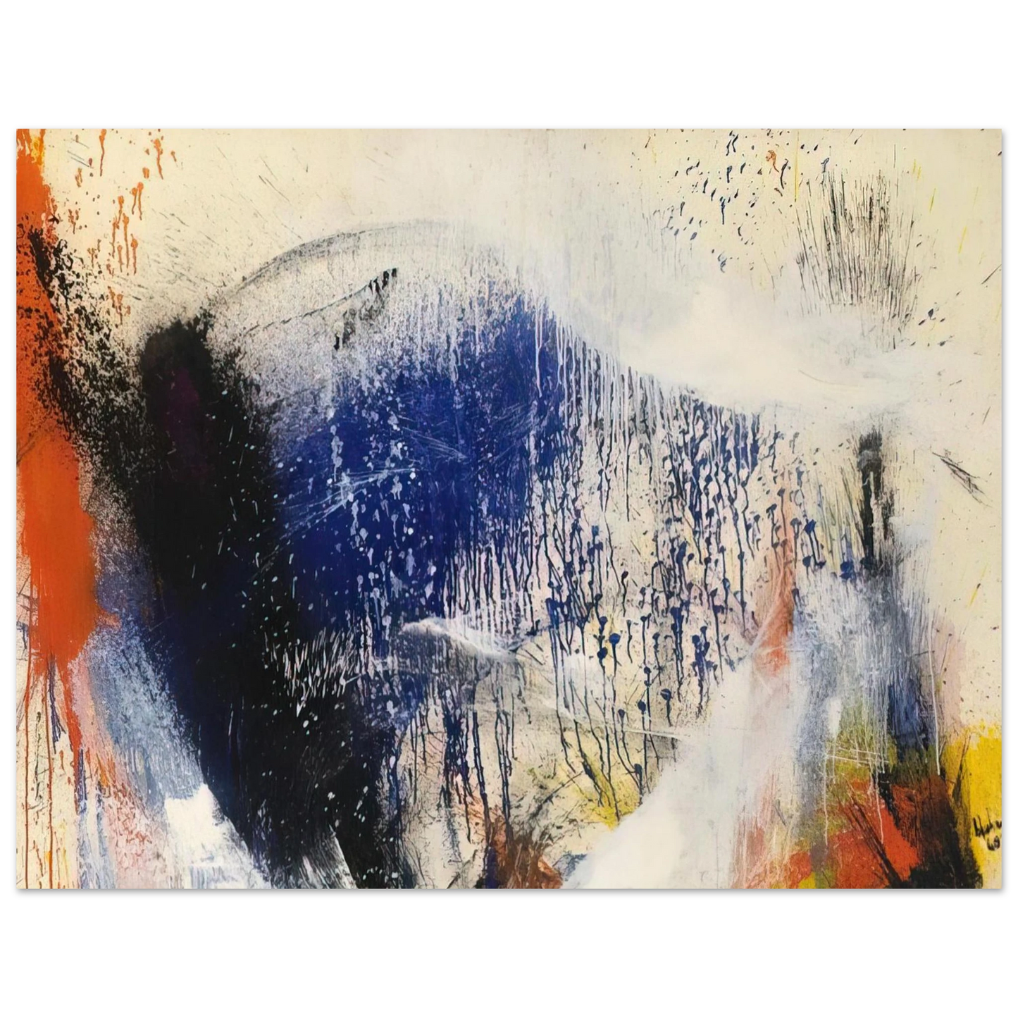Helen Frankenthaler - Untitled - 1960 Wall art - 15x20 cm / 6x8 inches - Premium Wooden Framed Poster With Fine Art Paper - Wood frame