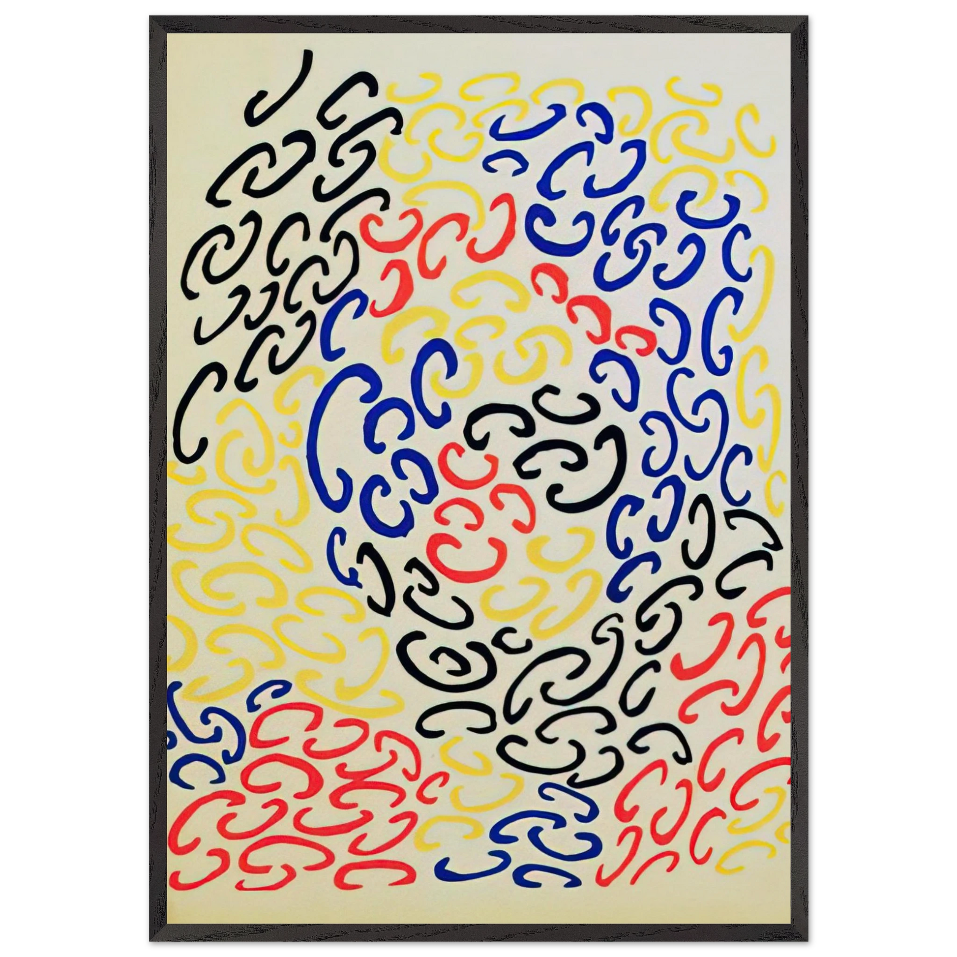 COMPOSITION 10 - Sonia Delaunay Framed Art Print – Black Wooden Frame - Default Title - -Framed Art Print