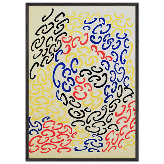 COMPOSITION 10 - Sonia Delaunay 70x100 cm / 28x40 inches Framed Art Print – Black Wooden Frame