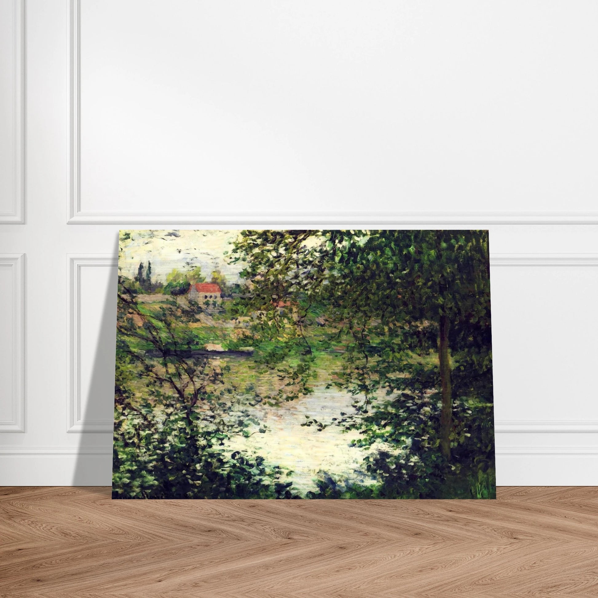 Ile de La Grande Jatte Through the Trees - claude monet Brushed Aluminum Print - 70x100 cm / 28x40 inches | claude monet Aluminum Print | claude monet Prints