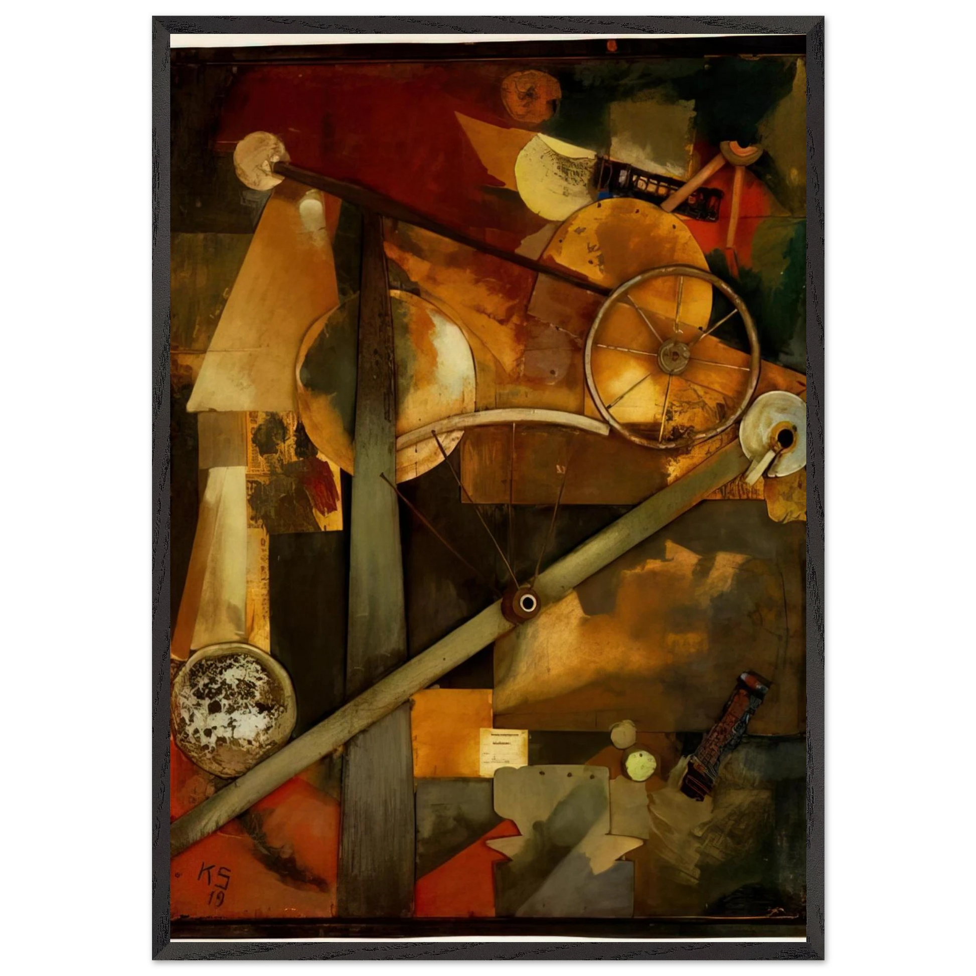 CONSTRUCTION FOR NOBLE LADIES 1919 - Kurt Schwitters Framed Art Print – Black Wooden Frame - Default Title - -Framed Art Print