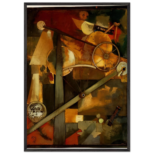 CONSTRUCTION FOR NOBLE LADIES 1919 - Kurt Schwitters Framed Art Print – Black Wooden Frame - Default Title - -Framed Art Print