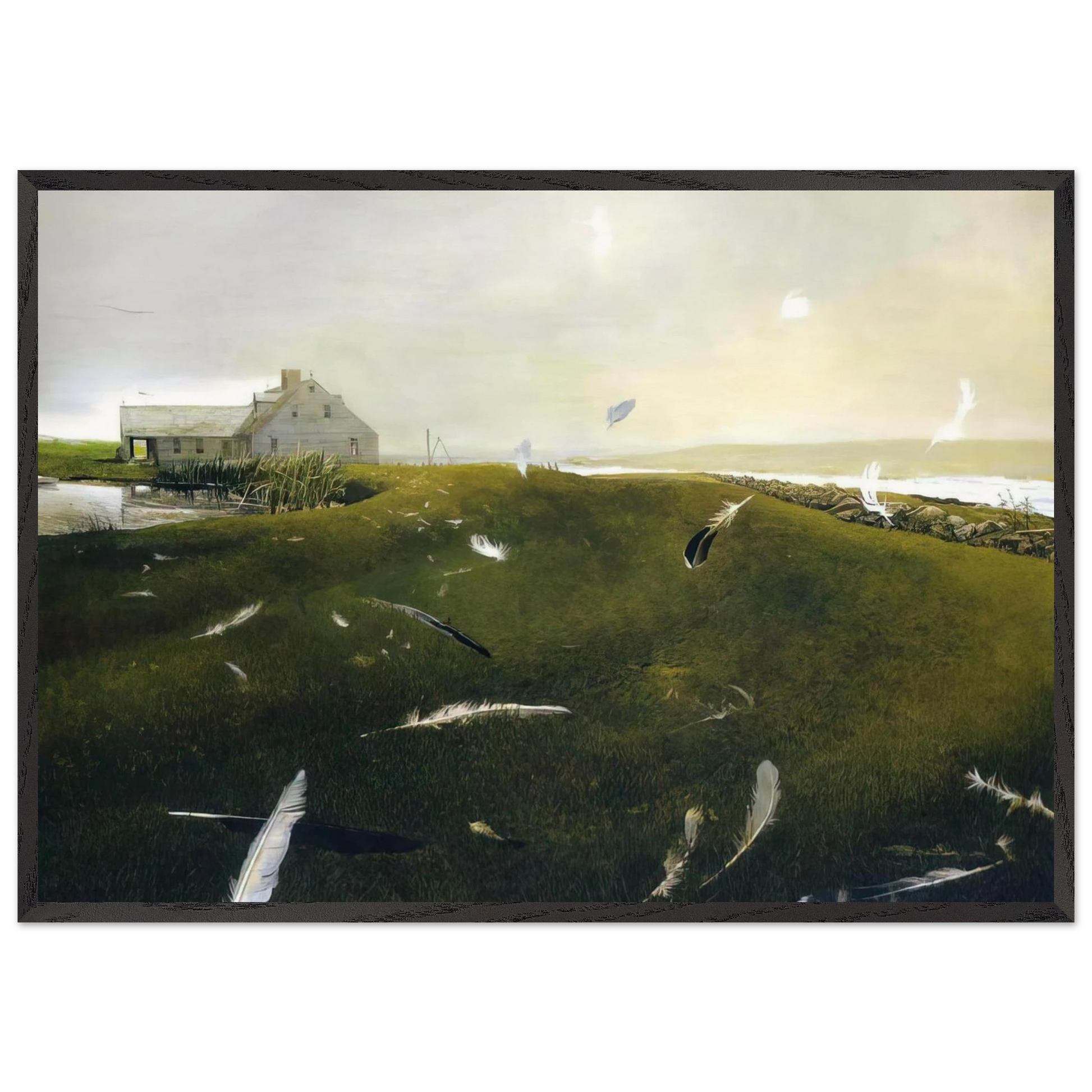 AIRBORNE - Andrew Wyeth Framed Art Print – Black Wooden Frame - Default Title - -Framed Art Print