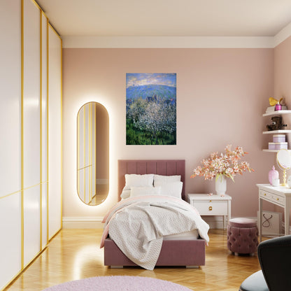 Plums Blossom - claude monet Brushed Aluminum Print - 70x100 cm / 28x40 inches | claude monet Aluminum Print | claude monet Prints