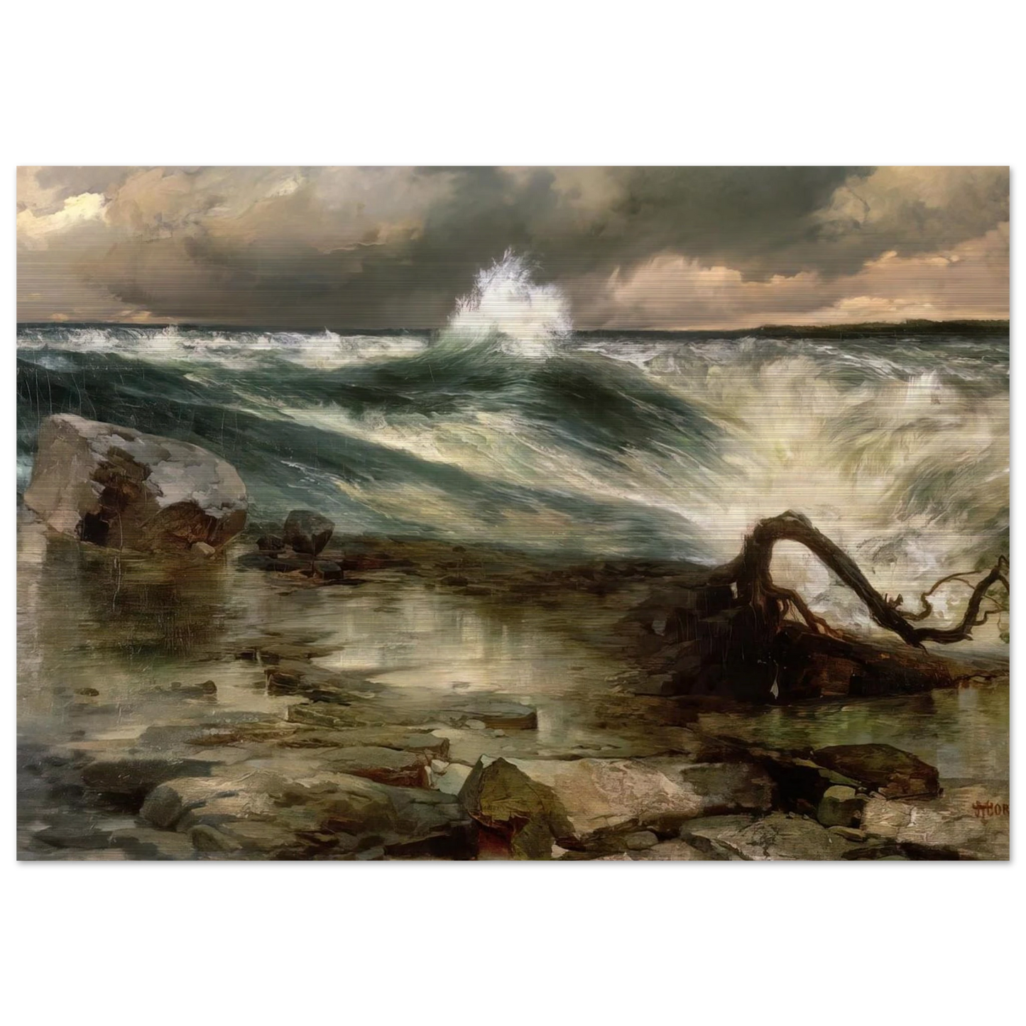 The Rapids Above Niagara - Thomas Moran Brushed Aluminum Print - 70x100 cm / 28x40 inches | Thomas Moran Aluminum Print | Thomas Moran Prints