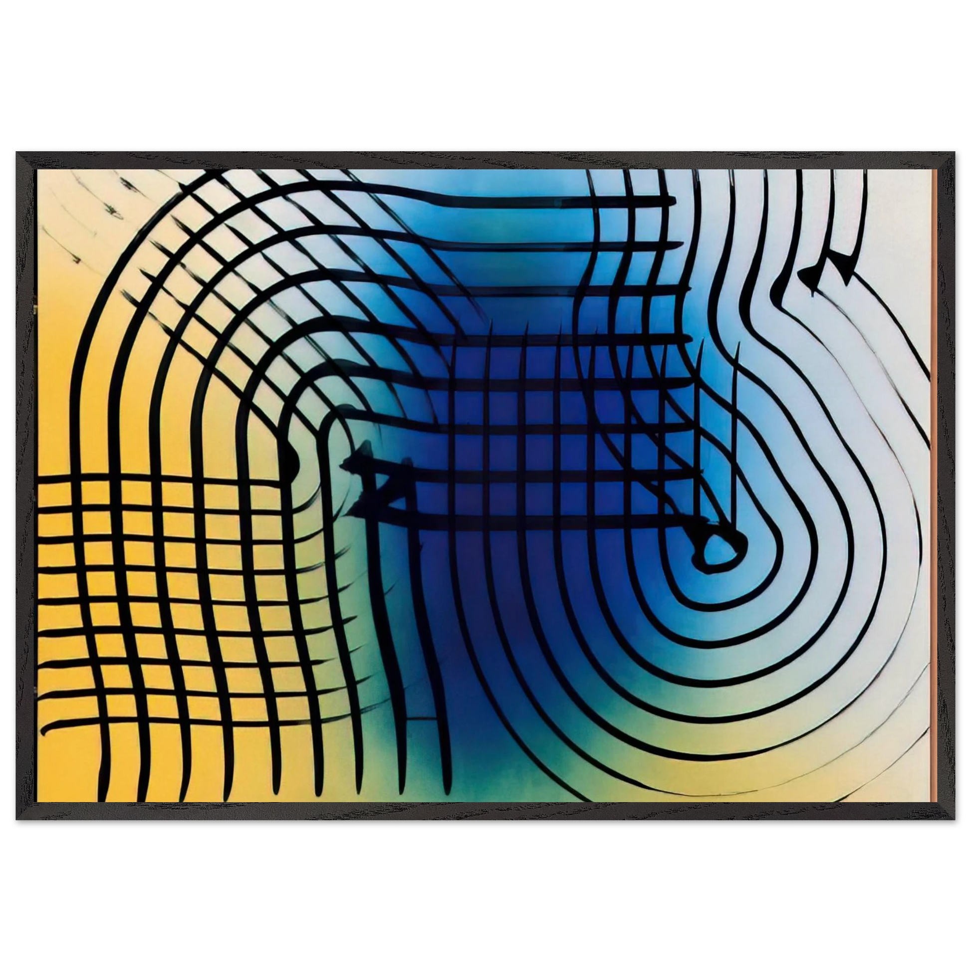 Untitled - 1973 N5 - Hans Hartung Framed Art Print – Black Wooden Frame - Default Title - -Framed Art Print