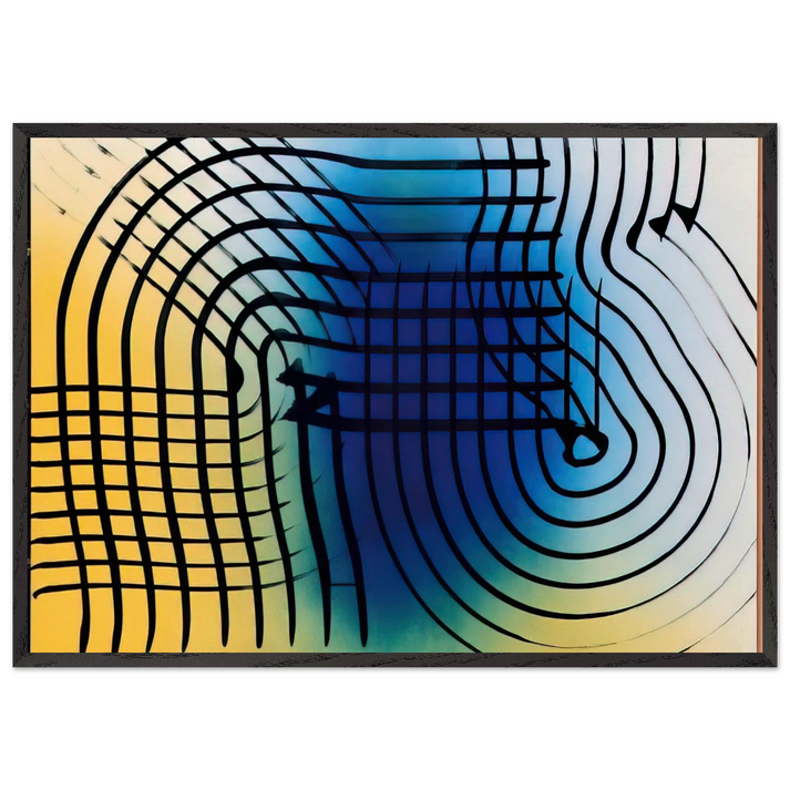 Untitled - 1973 N5 - Hans Hartung 70x100 cm / 28x40 inches Framed Art Print – Black Wooden Frame