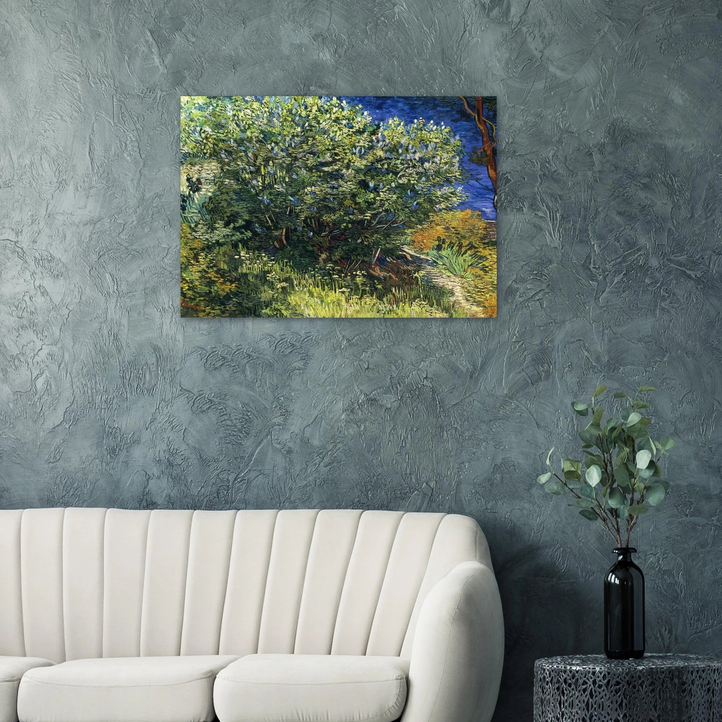 Lilac Bush - Vincent van Gogh Brushed Aluminum Print - 70x100 cm / 28x40 inches | Vincent van Gogh Aluminum Print | Vincent van Gogh Prints