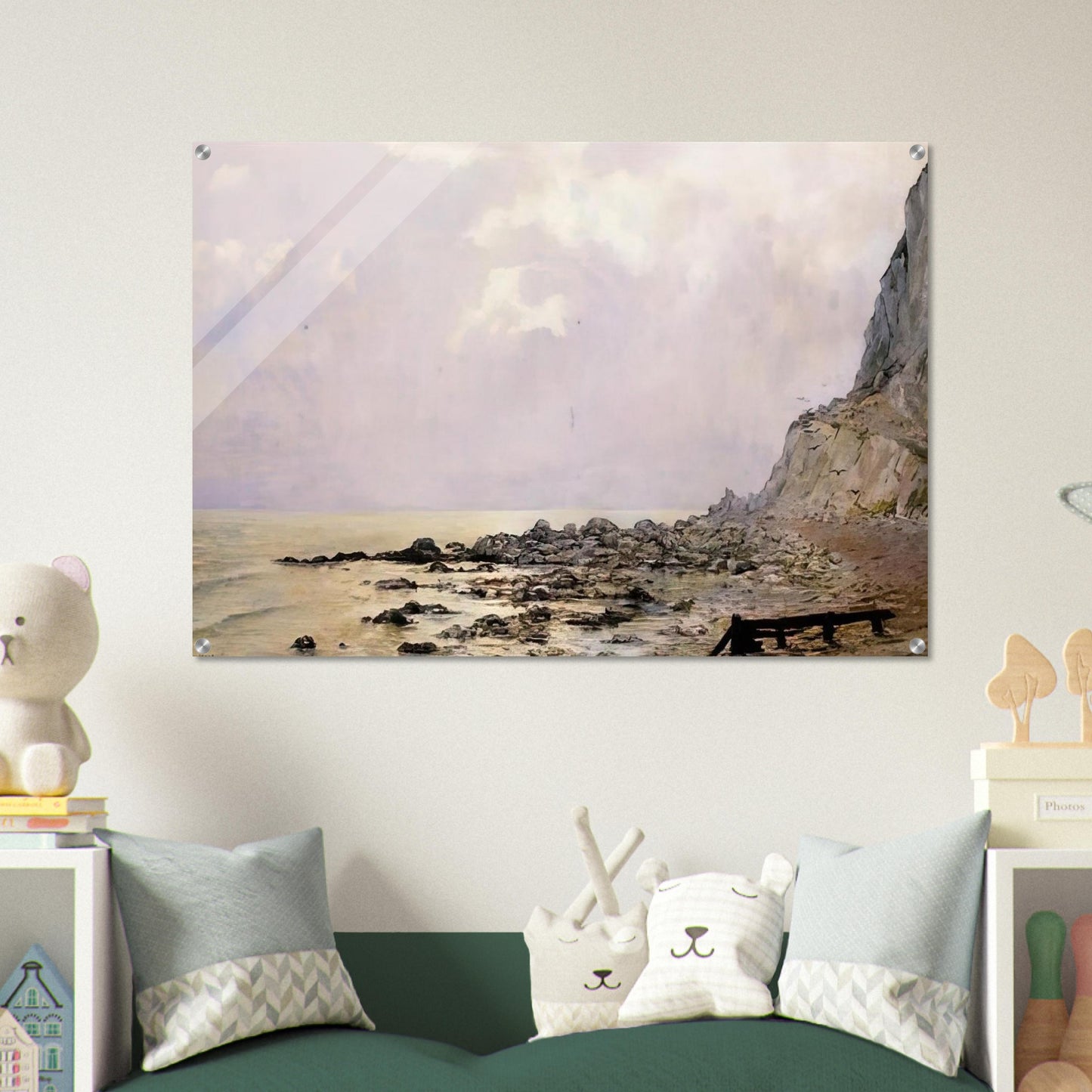 THE CLIFFS OF DOUVRES 1881 - Theo van Rysselberghe Acrylic Print - 70x100 cm / 28x40″ inches | Theo van Rysselberghe Wall Art | Theo van Rysselberghe Prints