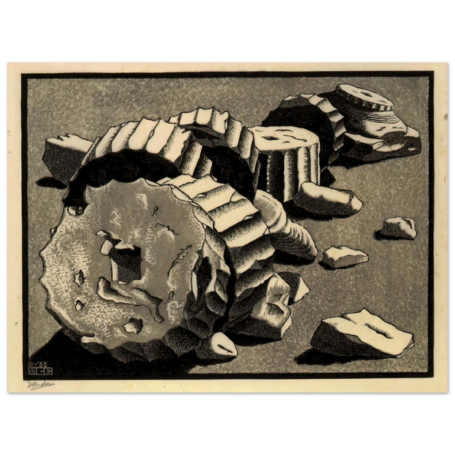 MC Escher - SELINUNTE SICILY OCTOBER 1935 1935 Wall Art - 21x29.7 cm / 8x12" - Fine Art Poster - -
