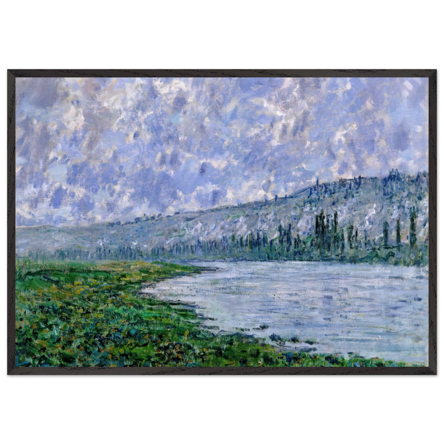 The Seine and the Chaantemesle - claude monet Framed Art Print – Black Wooden Frame - Default Title - -Framed Art Print