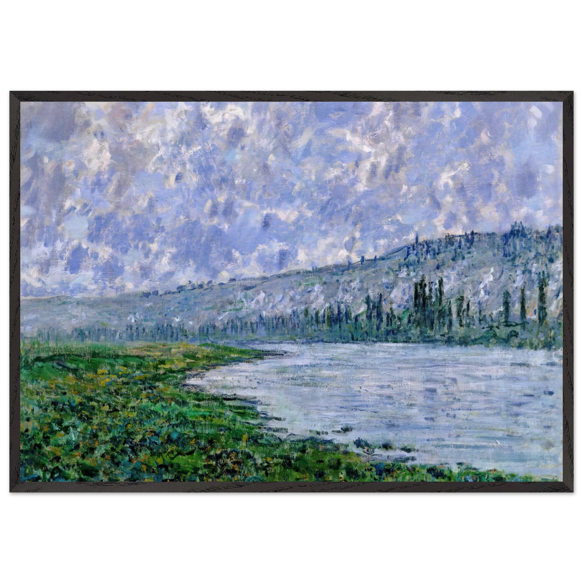 The Seine and the Chaantemesle - claude monet Framed Art Print – Black Wooden Frame - Default Title - -Framed Art Print