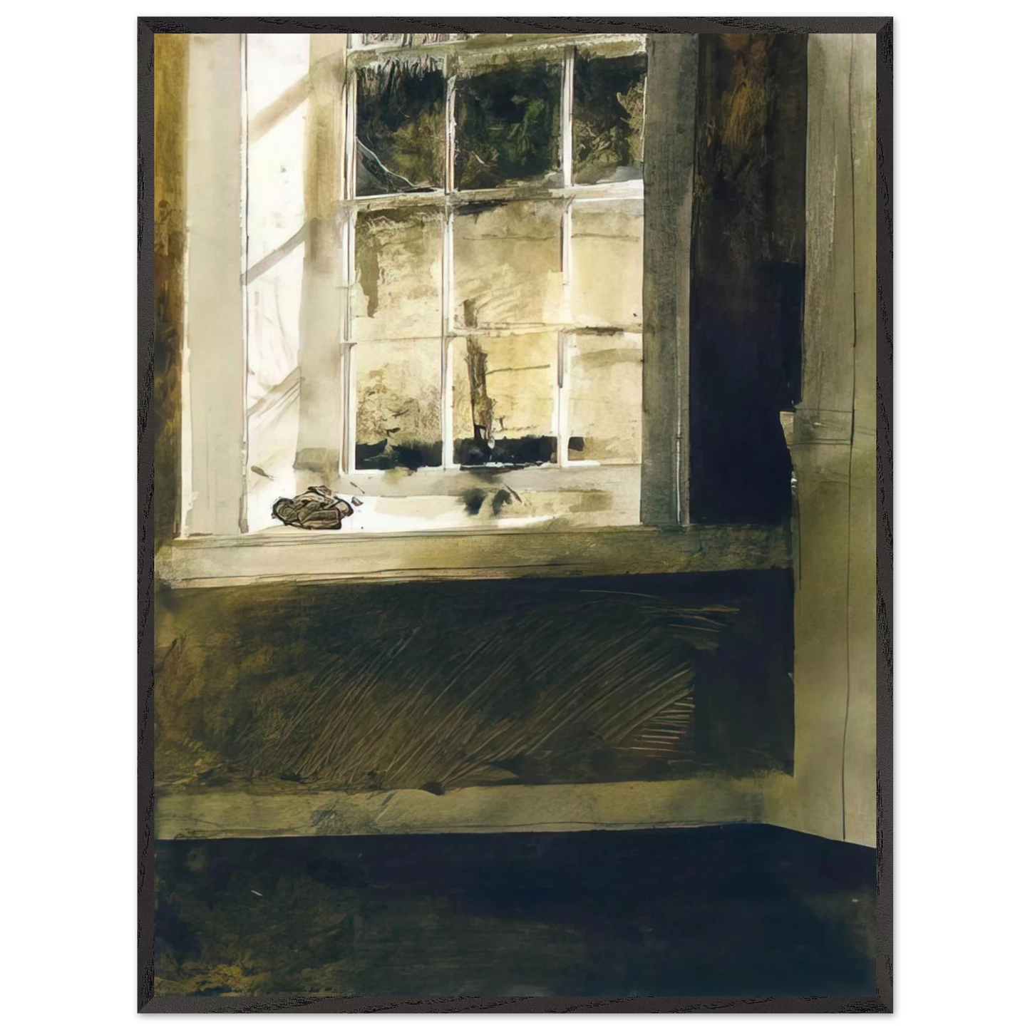 Andrew Wyeth - GROUNDHOG DAY 4 Wall Art - 21x29.7 cm / 8x12" - Premium Wooden Framed Poster With Fine Art Paper - Wood frame
